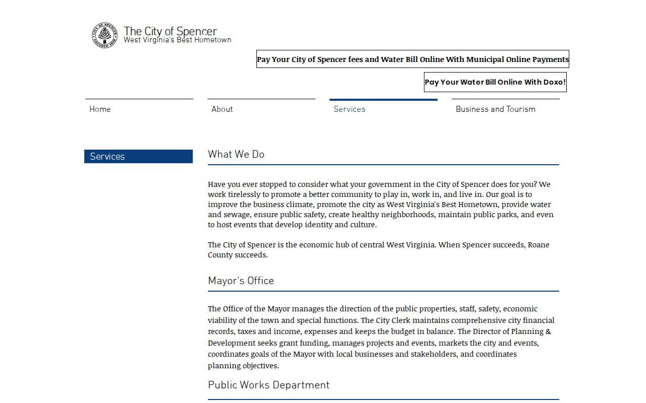 Spencer planning and development services for local property records and permit questions